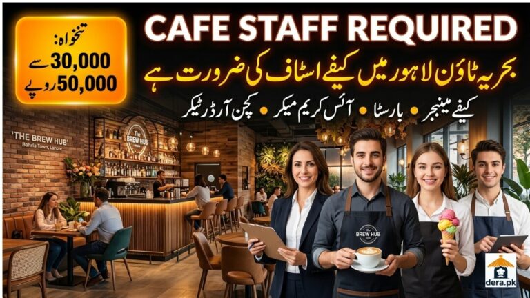 Cafe Jobs in Bahria Town Lahore Hiring Staff Manager Barista Poster