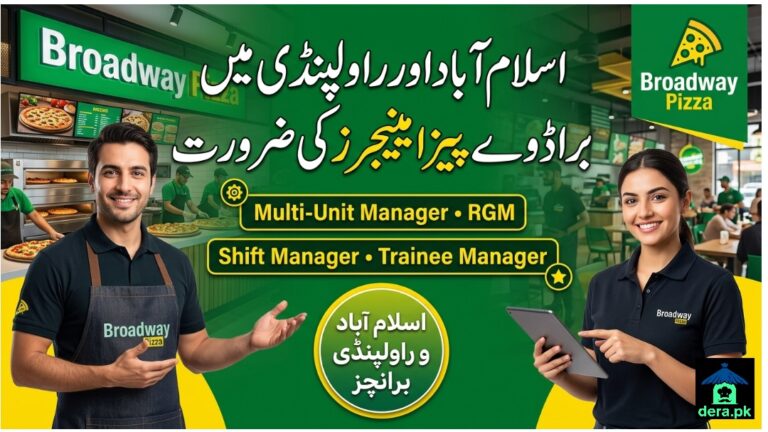 Broadway Pizza Manager Jobs in Islamabad Rawalpindi Hiring Advertisement Poster