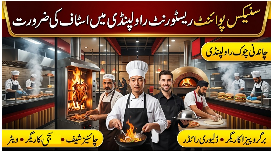 Snaxx Point Restaurant Staff Jobs in Rawalpindi Chandni Chowk Advertisement Poster