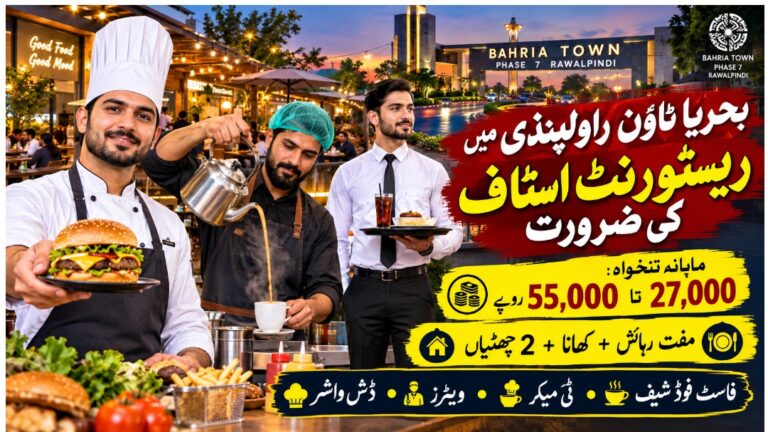 Restaurant Staff Jobs in Bahria Town Rawalpindi Phase 7 Advertisement Banner