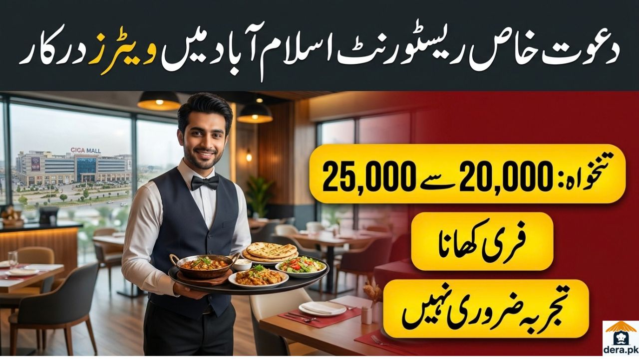 Dawat E Khas Restaurant Waiter Staff Hiring Banner DHA Phase 2 Near Giga Mall Islamabad