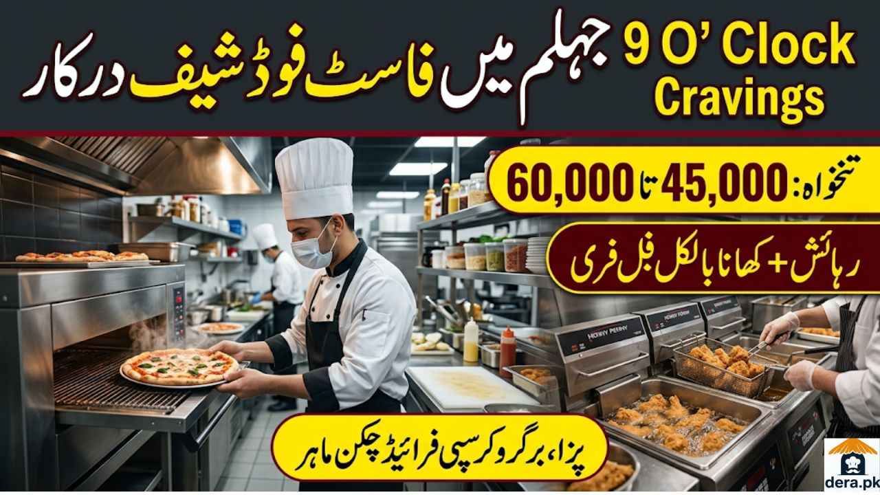 9 O Clock Cravings Fast Food Chef and Kitchen Manager Hiring Banner Jhelum