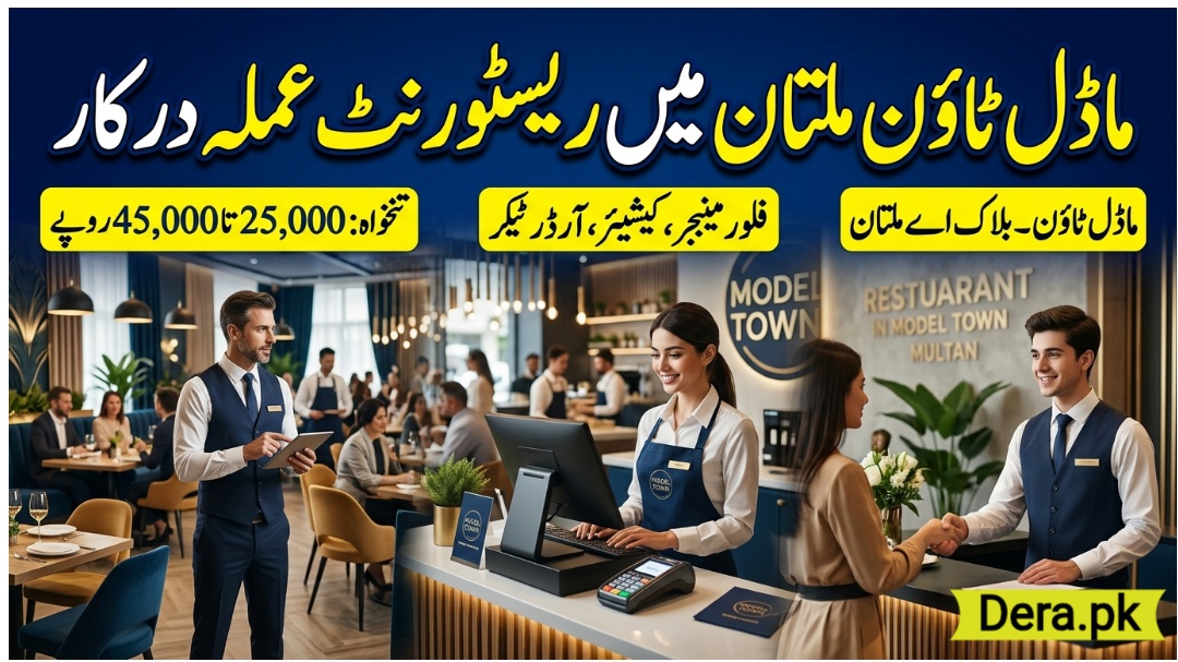 Restaurant Staff Hiring Banner Model Town Multan Floor Manager Cashier Order Taker