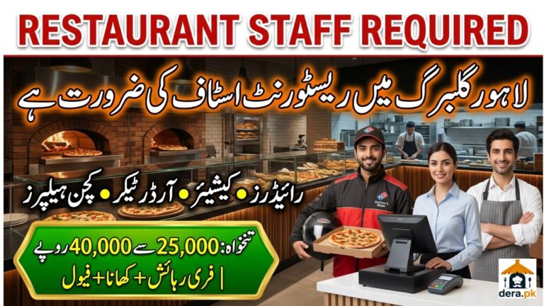 Restaurant Staff Jobs in Lahore Gulberg Sam Pizza Garden Hiring Poster