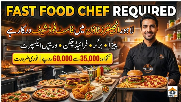 Fast Food Chef Jobs in Lahore Engineers Town Quick Cafe Pizza Burger Maker Hiring Poster