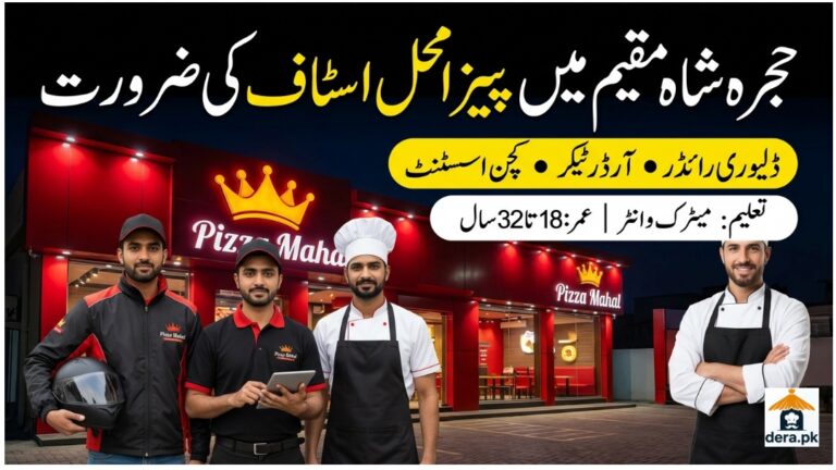 Restaurant Staff Jobs in Hujra Shah Muqeem Pizza Mahal Hiring Poster